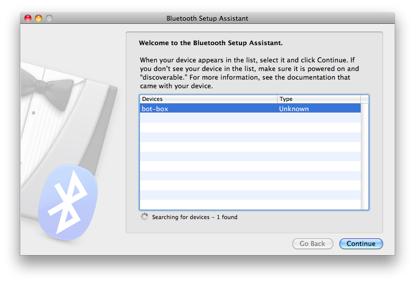 Bluetooth Setup Assistant